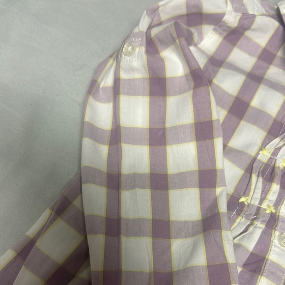 Zara Purple and White Button Down Shirt Casual Cotton Blend - Picture 4 of 5